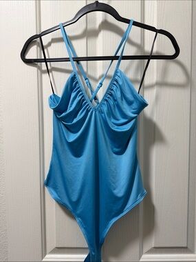 H&M blue aqua bodysuit
